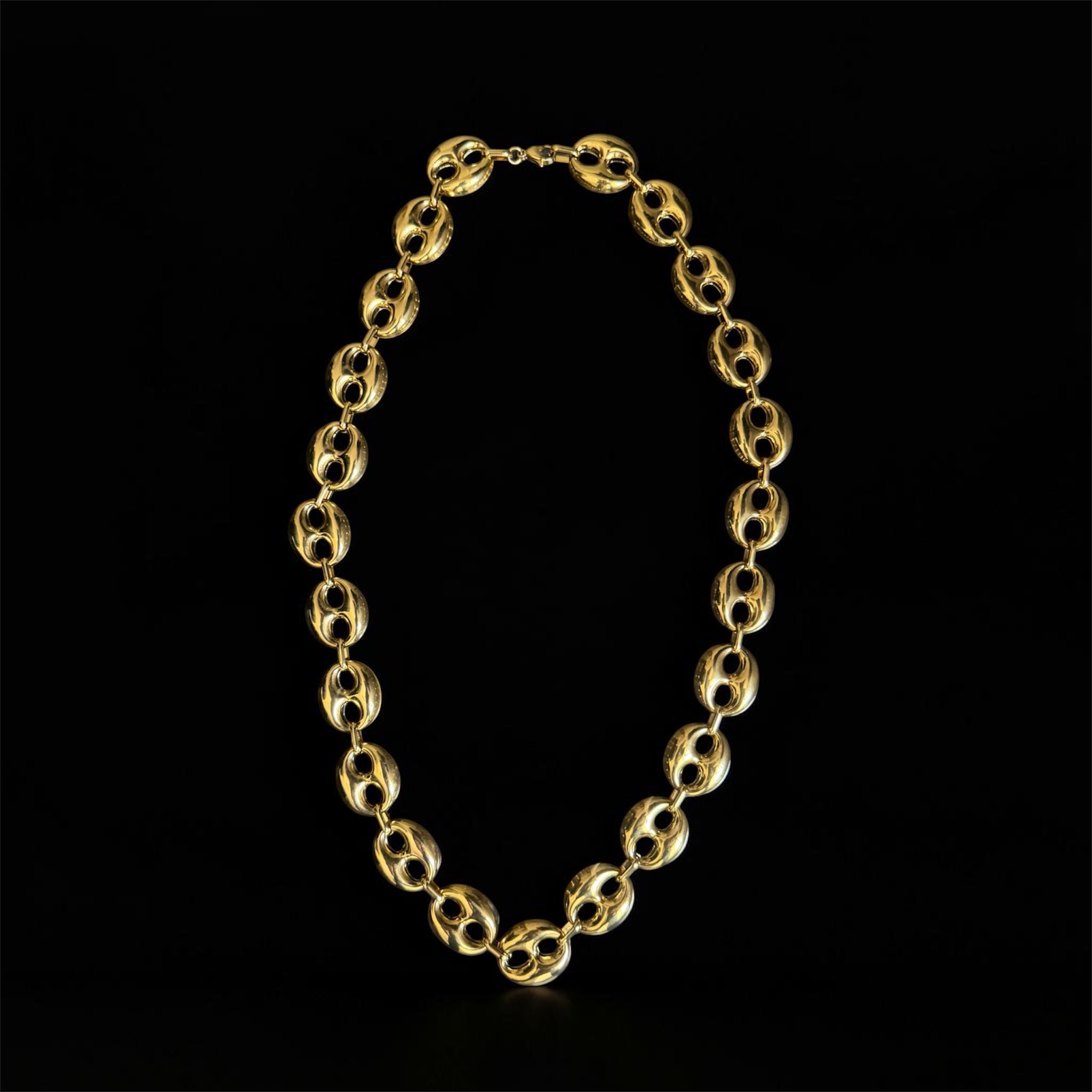 The Heavyweight — 18k Gold Puffed Mariner Link Chain – B Smooth