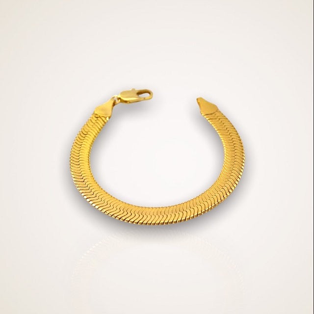 gold herringbone bracelet