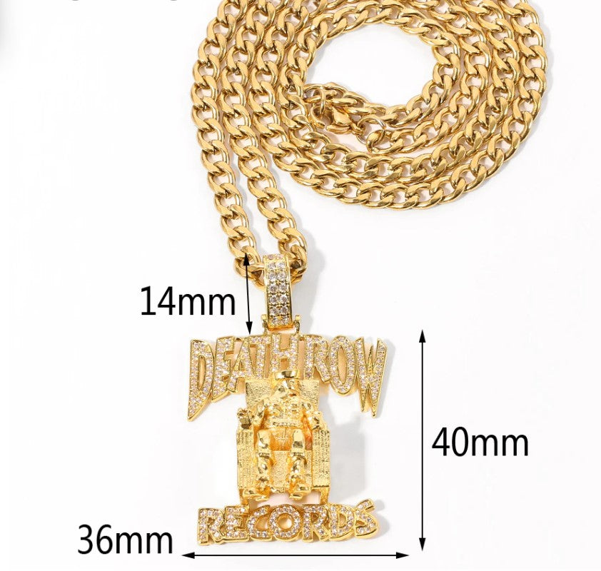 death row gold pendant